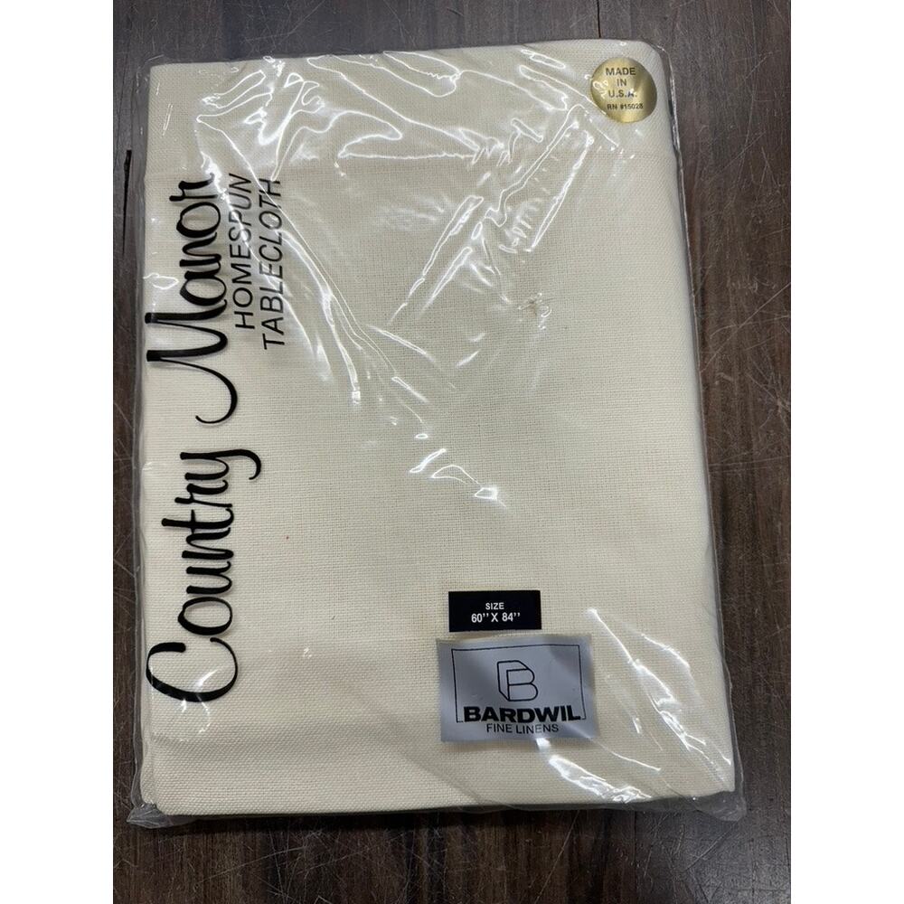 NEW Vintage Country Manor Tablecloth 60x84 Cream Color BARDWILL Fine linens